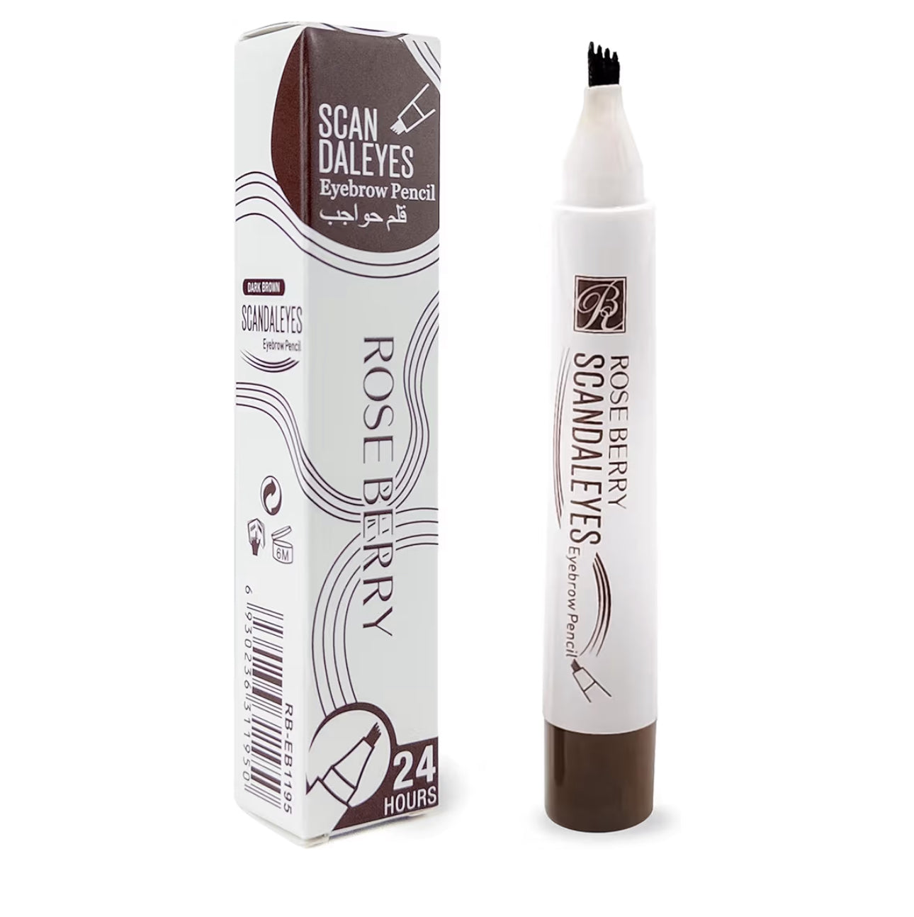 Rose Berry Scandaleyes 24 Hour Brow Pencil 2 ml, RB-EB1195, Dark Brown