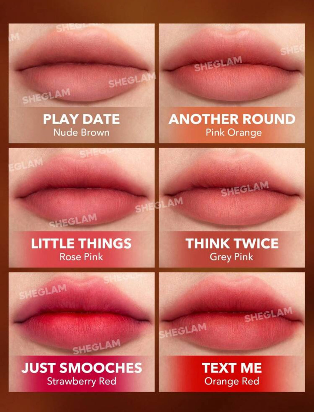 SHEGLAM Soft Haze Lip Blur-Little Things 6 Colors Waterproof Liquid Lipstick Matte