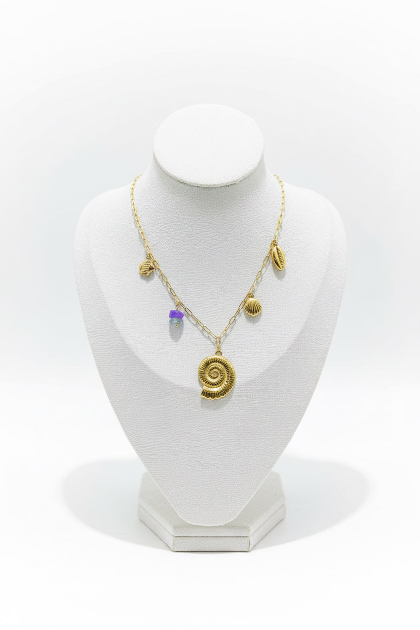 Seashell stainless steel necklace