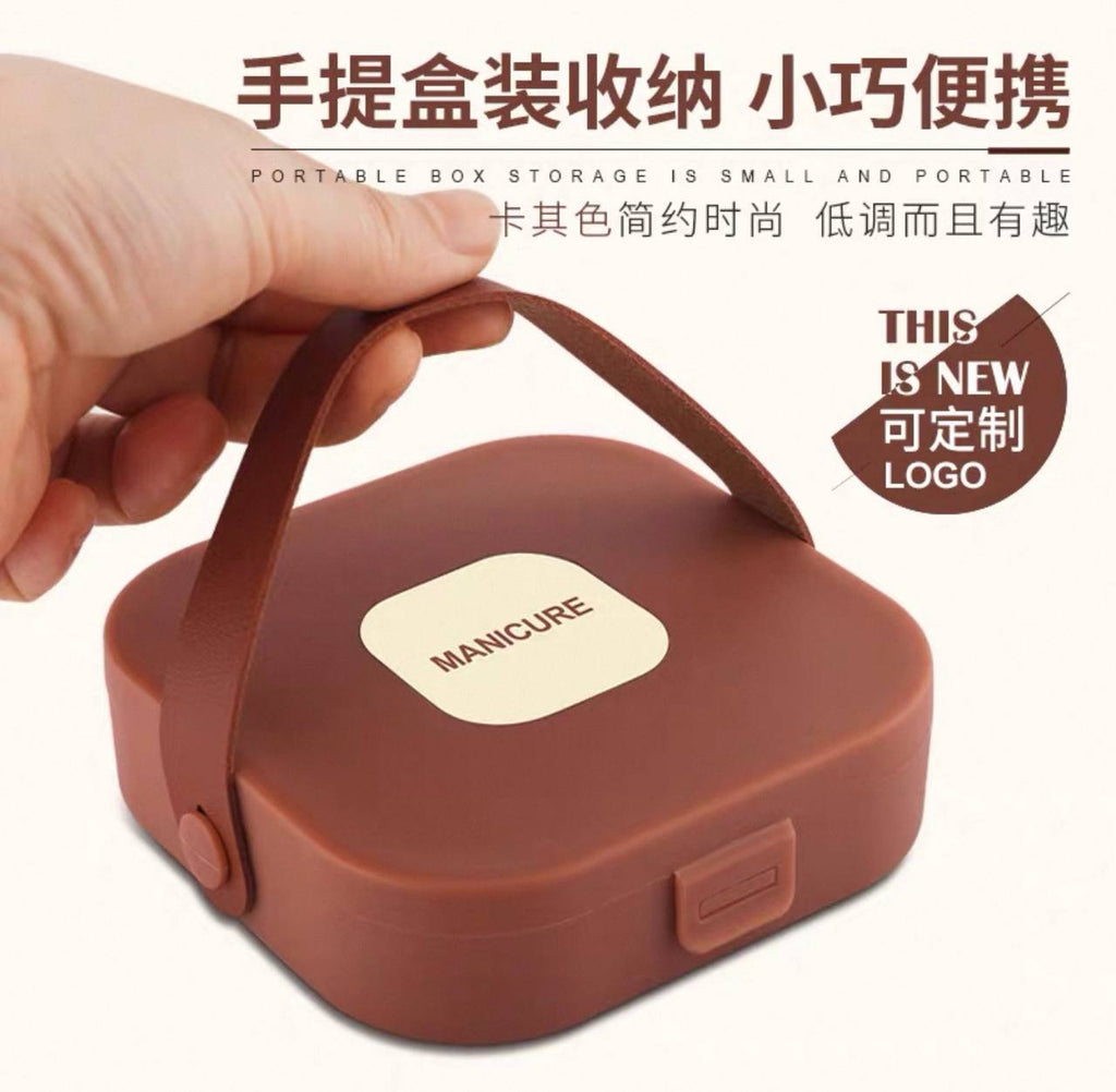 Manicure Set (7 Pieces) in Classic Brown Color - Stainless Steel Manicure and Pedicure Set