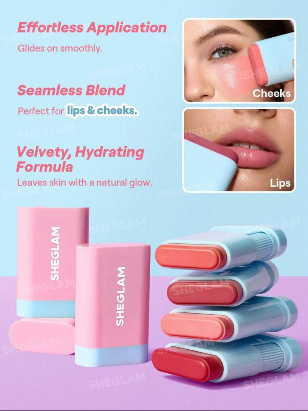 SHEGLAM Glass Glow Blush Stick-Brisk Babe