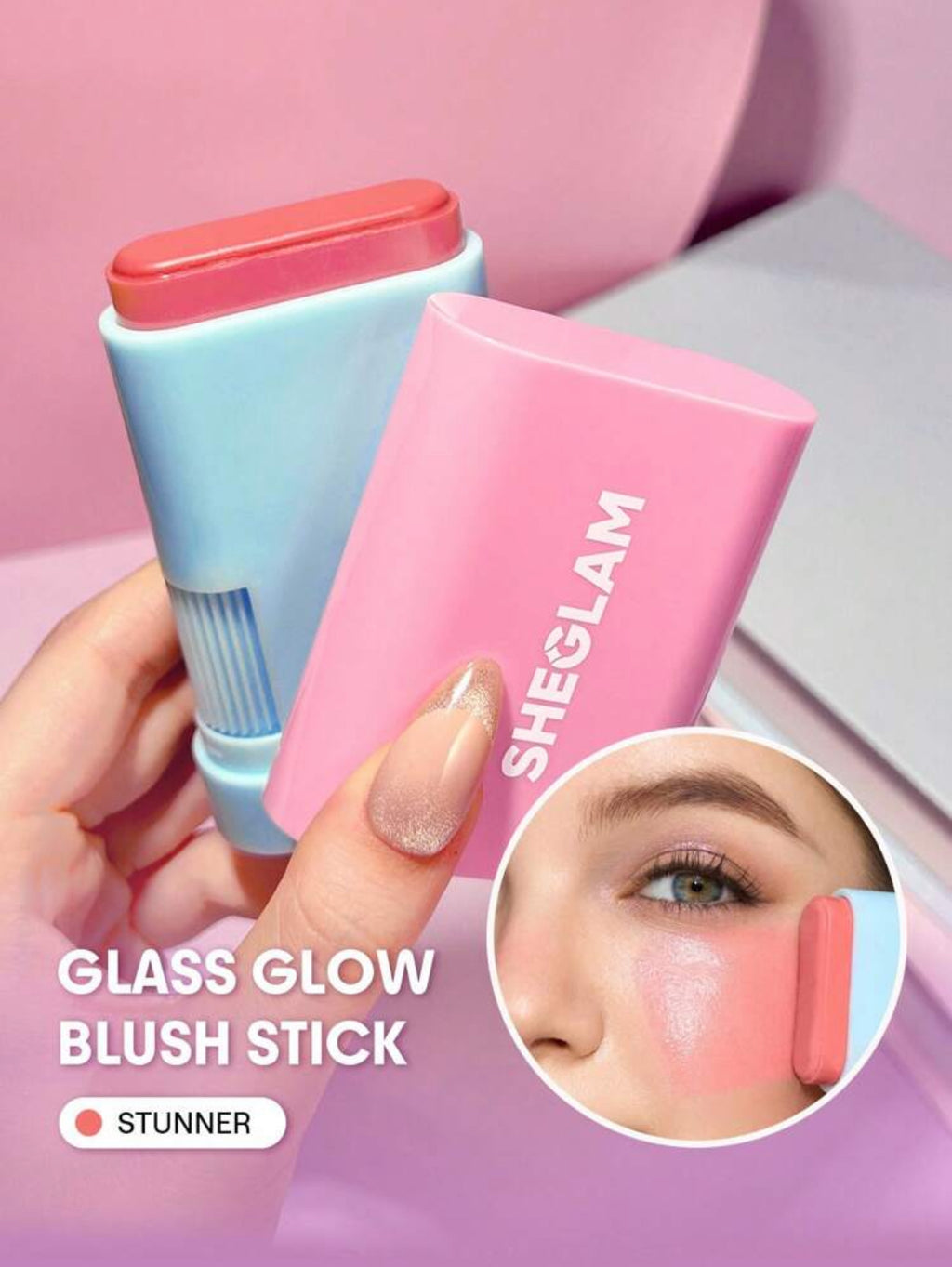 SHEGLAM Glass Glow Blush Stick-Brisk Babe