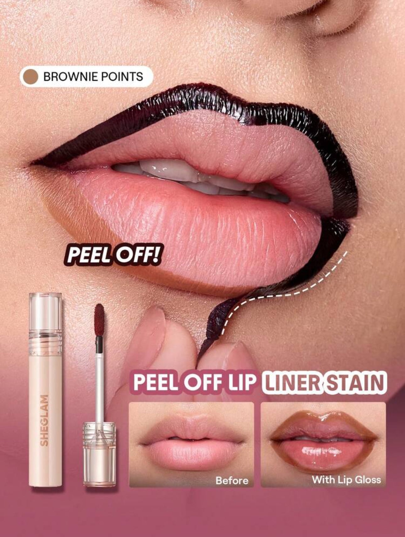 SHEGLAM Fall In Line Peel Off Lip Liner Stain-Mauvelous